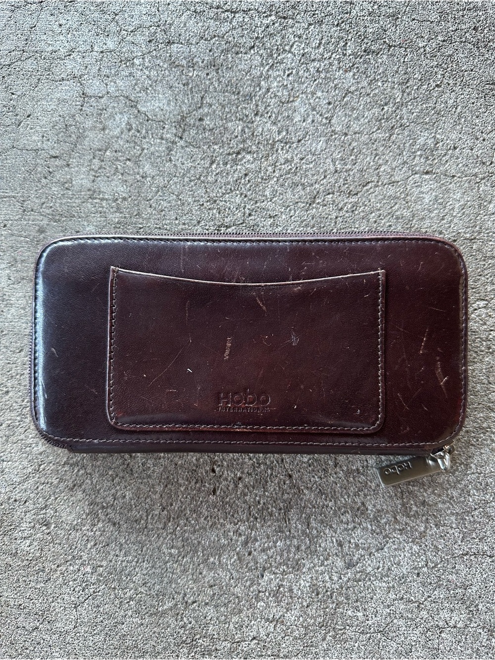 HOBO Brown Leather Zip Around Wallet